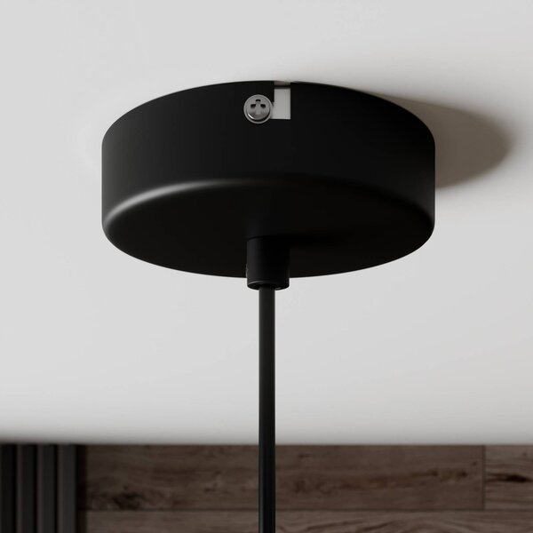 Lindby függőlámpa Cliona, fekete, fém, Ø 31 cm, E27, dimmelhető, Fekete, Nappali / Étkező, fém, Modern