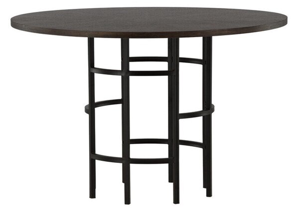 Asztal Dallas 3194, Barna, Fekete, 74cm, Közepes sűrűségű farostlemez, Természetes fa furnér, Fém