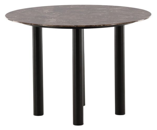 Asztal Dallas 3417, Barna márvány, Fekete, 75cm, Üveg, Fém