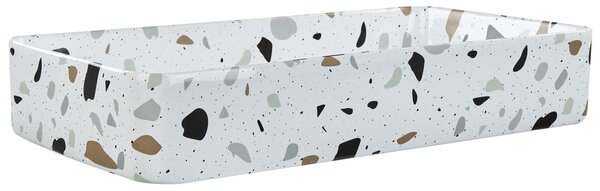 Pultra helyezhető mosdókagyló NULES 61 x 35 cm Kerámia Fehér terrazzo