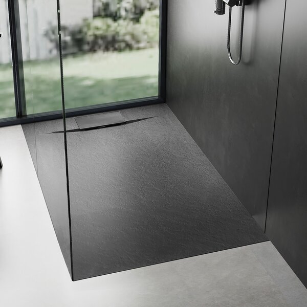 Rea, Zuhanytálca REA Basalt 80x120- Fekete, REA-K3305