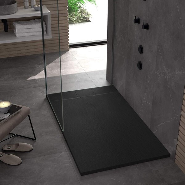 Rea, Zuhanytálca REA Basalt 80x120- Fekete, REA-K3305