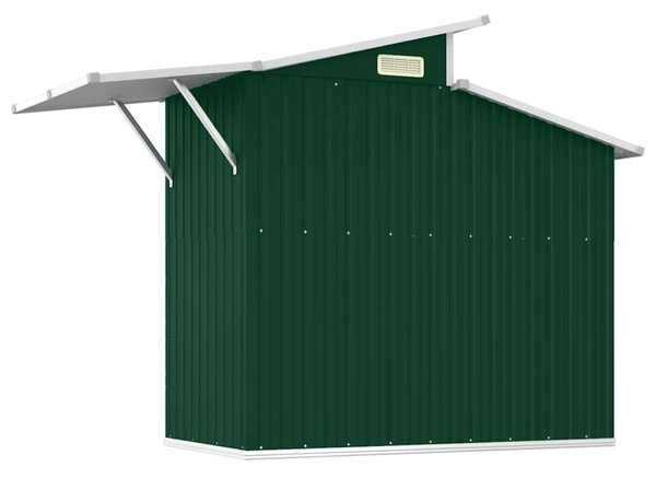 Zöld horganyzott acél kerti fészer 270 x 130 x 208,5 cm
