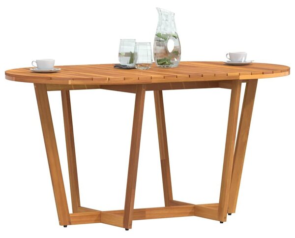 VidaXL tömör akácfa kerti étkezőasztal ovális 150 x 90 x 75 cm