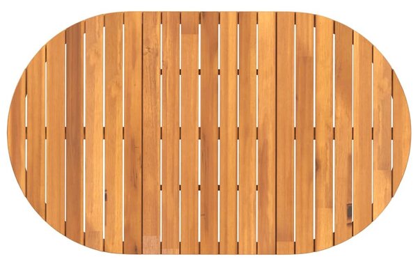 VidaXL tömör akácfa kerti étkezőasztal ovális 150 x 90 x 75 cm