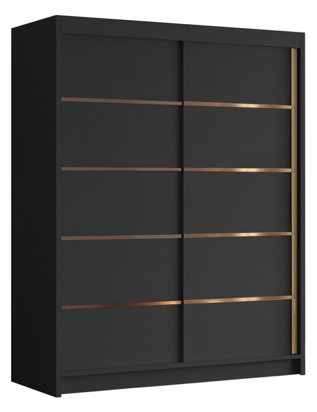 Gardróbszekrény Closico Capsa III, Laminált forgácslap, 200x150x58cm, Fekete