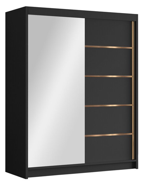 Gardróbszekrény Closico Capsa III, Laminált forgácslap, 200x150x58cm, Fekete