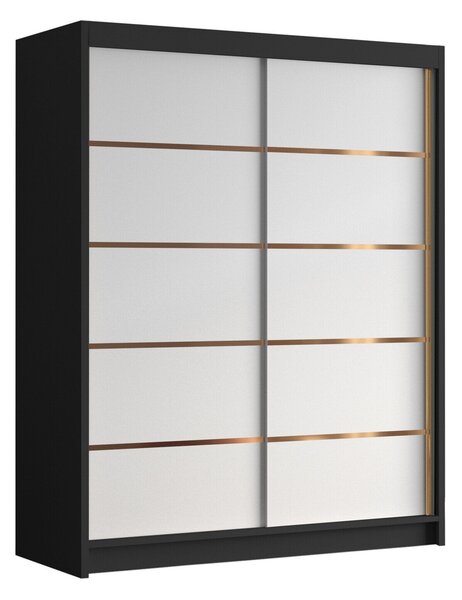 Gardróbszekrény Closico Capsa III, Laminált forgácslap, 200x150x58cm, Fehér, Fekete