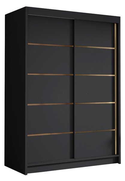 Gardróbszekrény Closico Fornix III, Laminált forgácslap, 200x120x58cm, Fekete