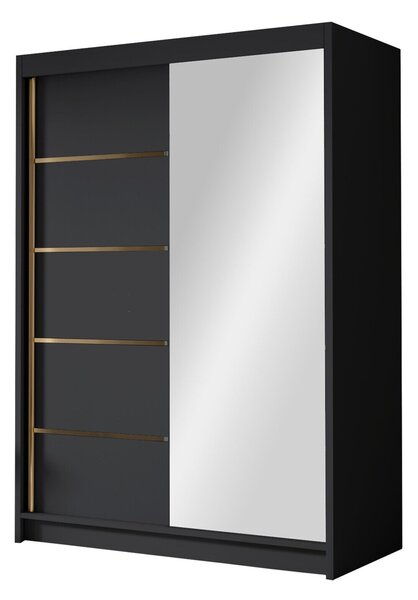 Gardróbszekrény Closico Fornix III, Laminált forgácslap, 200x120x58cm, Fekete