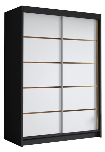 Gardróbszekrény Closico Fornix III, Laminált forgácslap, 200x120x58cm, Fekete, Fehér