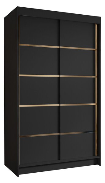 Gardróbszekrény Closico Corden III, Laminált forgácslap, 200x100x58cm, Fekete