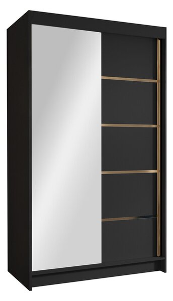 Gardróbszekrény Closico Corden III, Laminált forgácslap, 200x100x58cm, Fekete