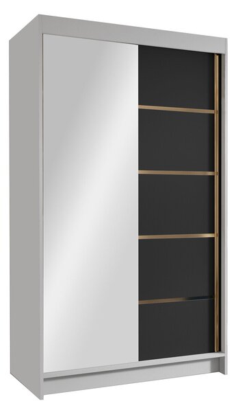 Gardróbszekrény Closico Corden III, Laminált forgácslap, 200x100x58cm, Fehér, Fekete