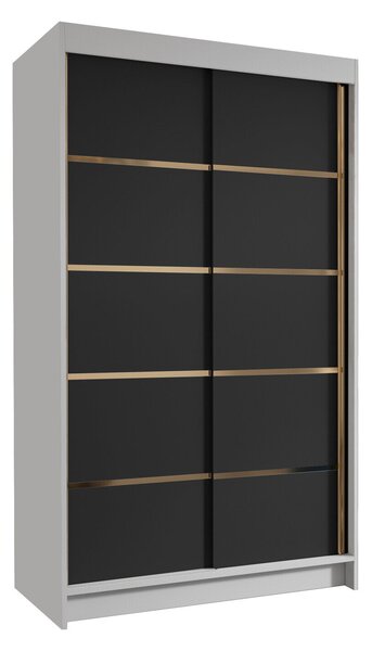 Gardróbszekrény Closico Corden III, Laminált forgácslap, 200x100x58cm, Fehér, Fekete