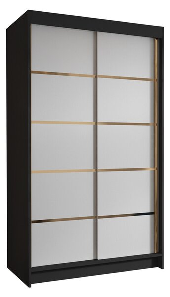 Gardróbszekrény Closico Corden III, Laminált forgácslap, 200x100x58cm, Fehér, Fekete