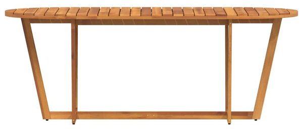 VidaXL ovális kerti étkezőasztal 200 x 90 x 75 cm tömör akácfa