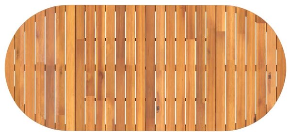 VidaXL ovális kerti étkezőasztal 200 x 90 x 75 cm tömör akácfa