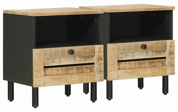 VidaXL Éjjeli asztal 2 pcs Barna 40 x 33 x 46 cm Tömör Mangófát