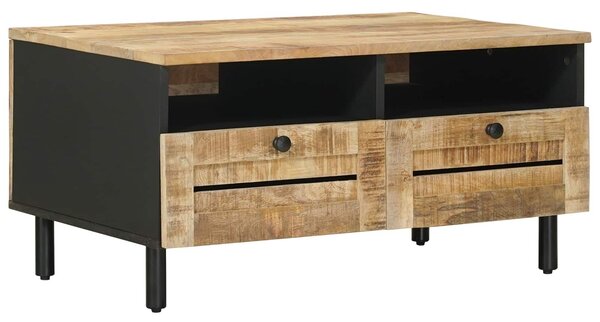 VidaXL Dohányzóasztal Barna és fekete 80 x 54 x 40 cm Tömör Mangófát