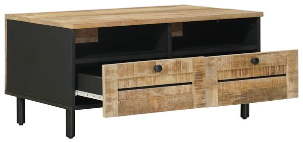 VidaXL Dohányzóasztal Barna és fekete 80 x 54 x 40 cm Tömör Mangófát