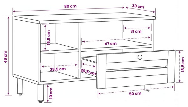 VidaXL Tároló szekrények Barna 80 x 33,5 x 46 cm Tömör Mangófát