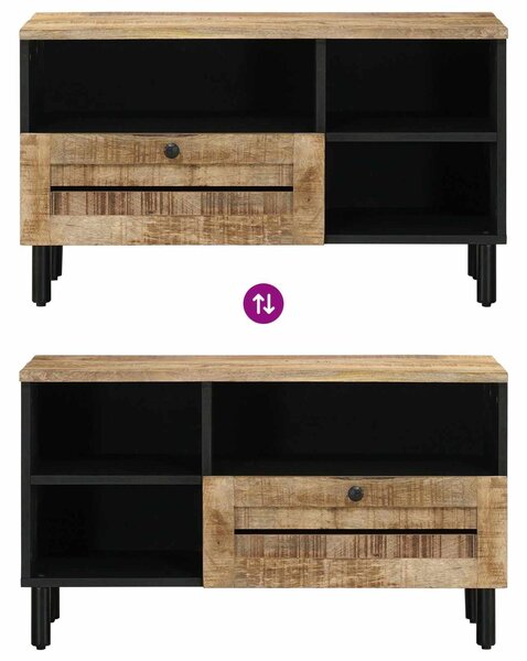 VidaXL Tároló szekrények Barna 80 x 33,5 x 46 cm Tömör Mangófát