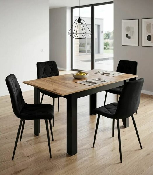 Kihúzható étkezőasztal 120–160 x 80 cm, craft tölgy, 4–6 fő