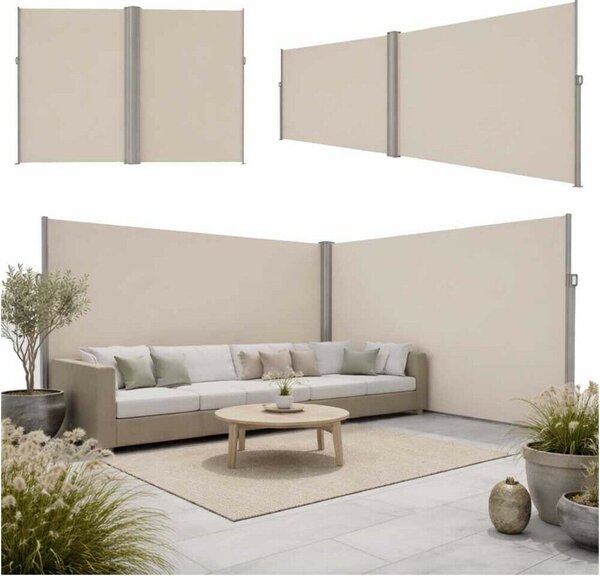 Luaro oldalsó teraszárnyékoló, feltekerhető paraván 180×620 cm bézs