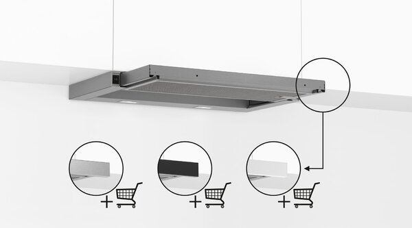 Bosch Serie 2, Teleszkópos páraelszívó, 60 cm, Ezüst, fémes, DFL064W54