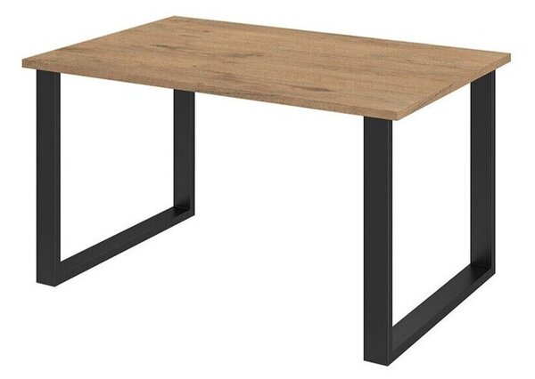 Asztal Tucson 137, Fekete, Lándzsa tölgy, 75x90x138cm, Laminált forgácslap, Fém