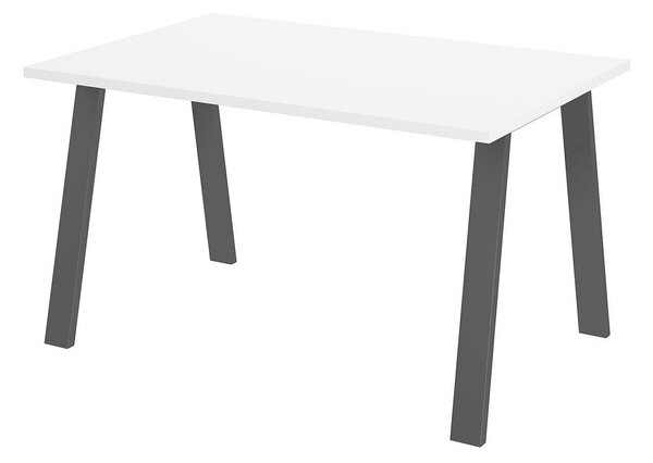 Asztal Tucson 141, Fehér, 75x90x138cm, Laminált forgácslap, Fém