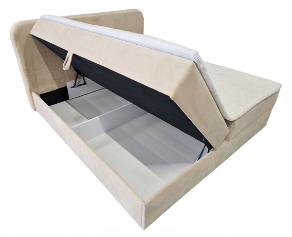 Kárpitozott boxspring ágy FORENA 160x200 cm vintage rózsaszín Matrac: Bonell rugós matrac