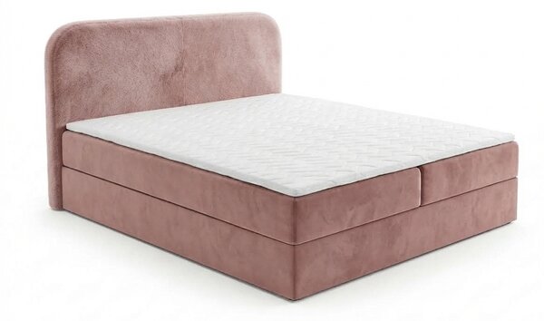 Kárpitozott boxspring ágy FORENA 160x200 cm vintage rózsaszín Matrac: Bonell rugós matrac
