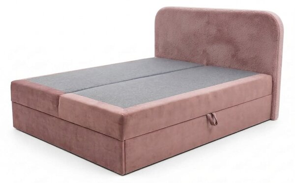 Kárpitozott boxspring ágy FORENA 160x200 cm vintage rózsaszín Matrac: Bonell rugós matrac