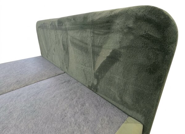 Kárpitozott boxspring ágy FORENA 140x200 cm sötétzöld Matrac: Bonell rugós matrac