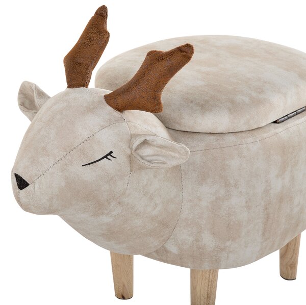 Állatos puff tárolóval REINDEER Bézs Rénszarvas