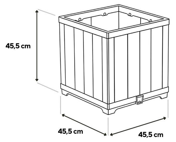 Deco szögletes műanyag virágláda 61 l