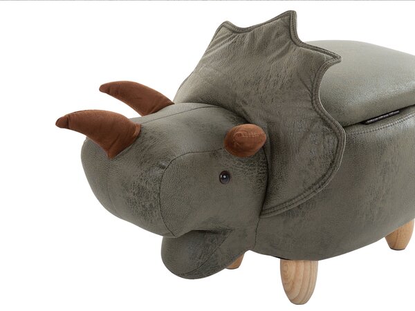 Állatos puff tárolóval TRICERATOPS Sötétzöld Dinoszaurusz