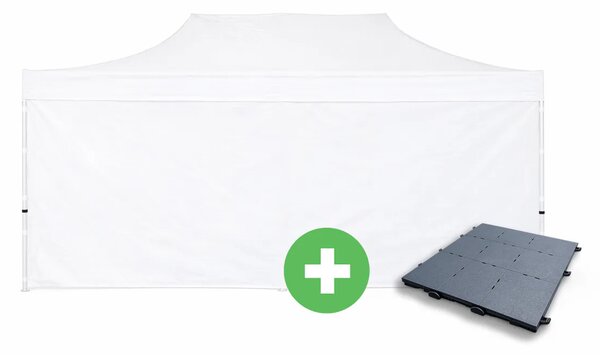 Ollós sátor 4x8m ALU PREMIUM SZETT - tömör oldalfalak + padló szín fehér
