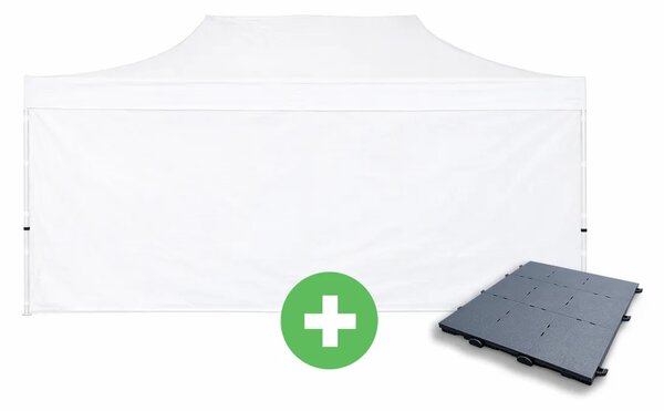 Kedvezményes szett – ollós sátor 3×6 m ALU PREMIUM + teljes oldalfalak + padló szín fehér