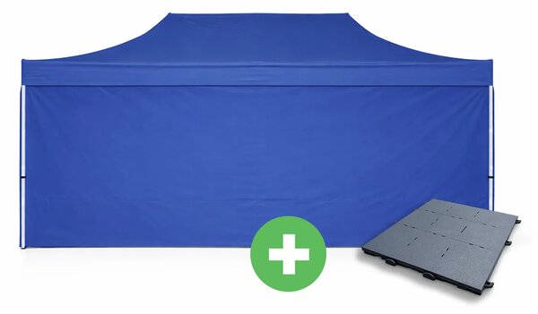 Ollós sátor 3x6m ALU PREMIUM SZETT - tömör oldalfalak + padló szín kék