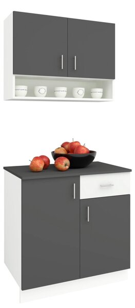 Berna konyhabútor, Antracit / Fehér, 80 cm