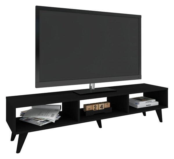 Tirro V2 TV-szekrény, Fekete, 150 x 35 x 35 cm