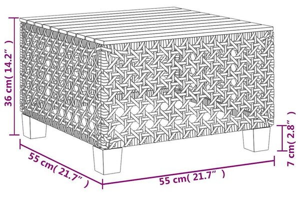 VidaXL 7 részes bézs polyrattan kerti ülőgarnitúra párnákkal