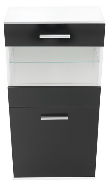 Nappali sor LED világítással, fehér/fekete- extra magas fényű HG, LEO