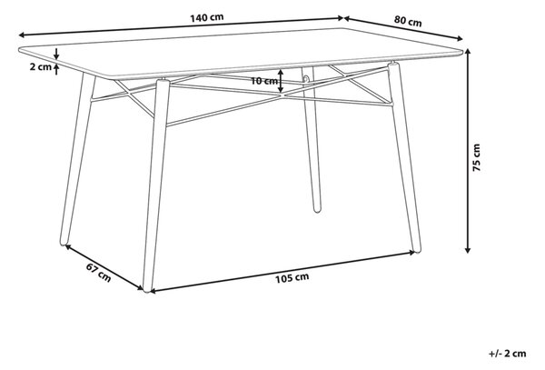Étkezőasztal BIONDI Fekete bükkfa 140 cm 80 cm