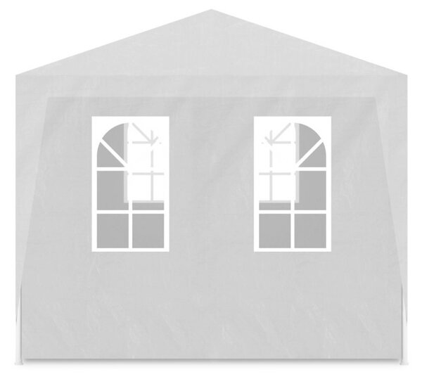 Kerti pavilon 300x900 cm, 8 leválasztható fal ablakokkal és ajtóval, fém szerkezet, vízálló PE, fehér