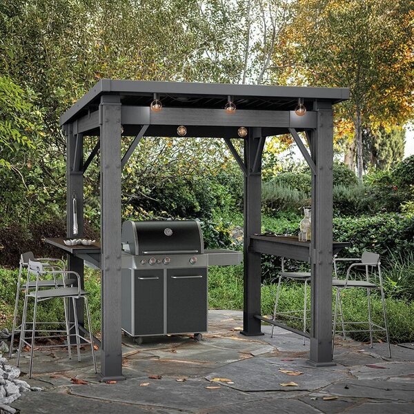 Kerti grill pavilon, pulttal, tetővel