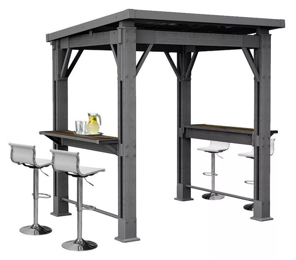 Kerti grill pavilon, pulttal, tetővel